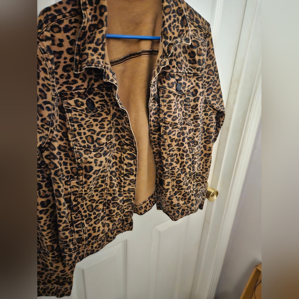 Cheetah print Jean jacket